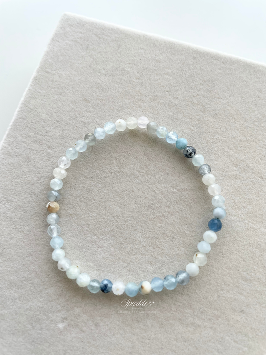 Sparkles12 Amazonite Faceted Beads Bracelet with Sizes