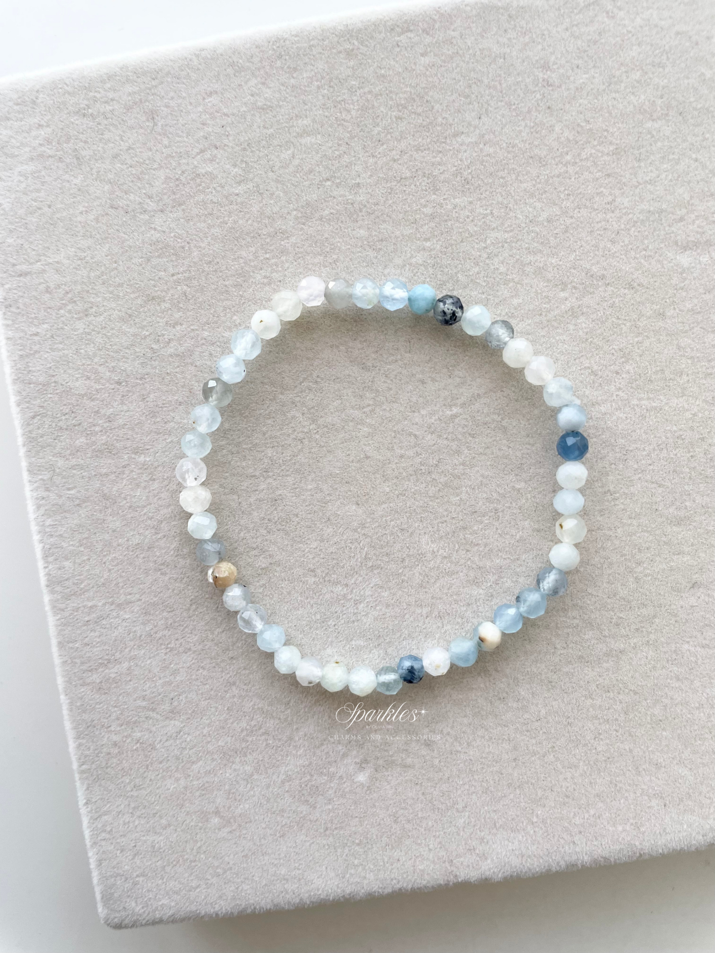 Sparkles12 Amazonite Faceted Beads Bracelet with Sizes