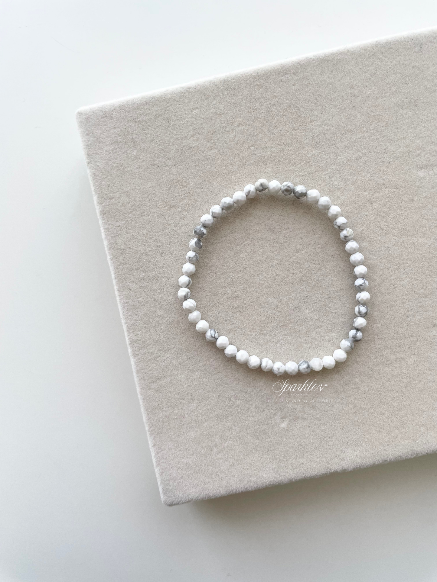Sparkles7 Howlite Faceted Beads Bracelet with Sizes