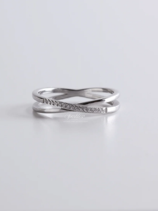 X Silver Ring