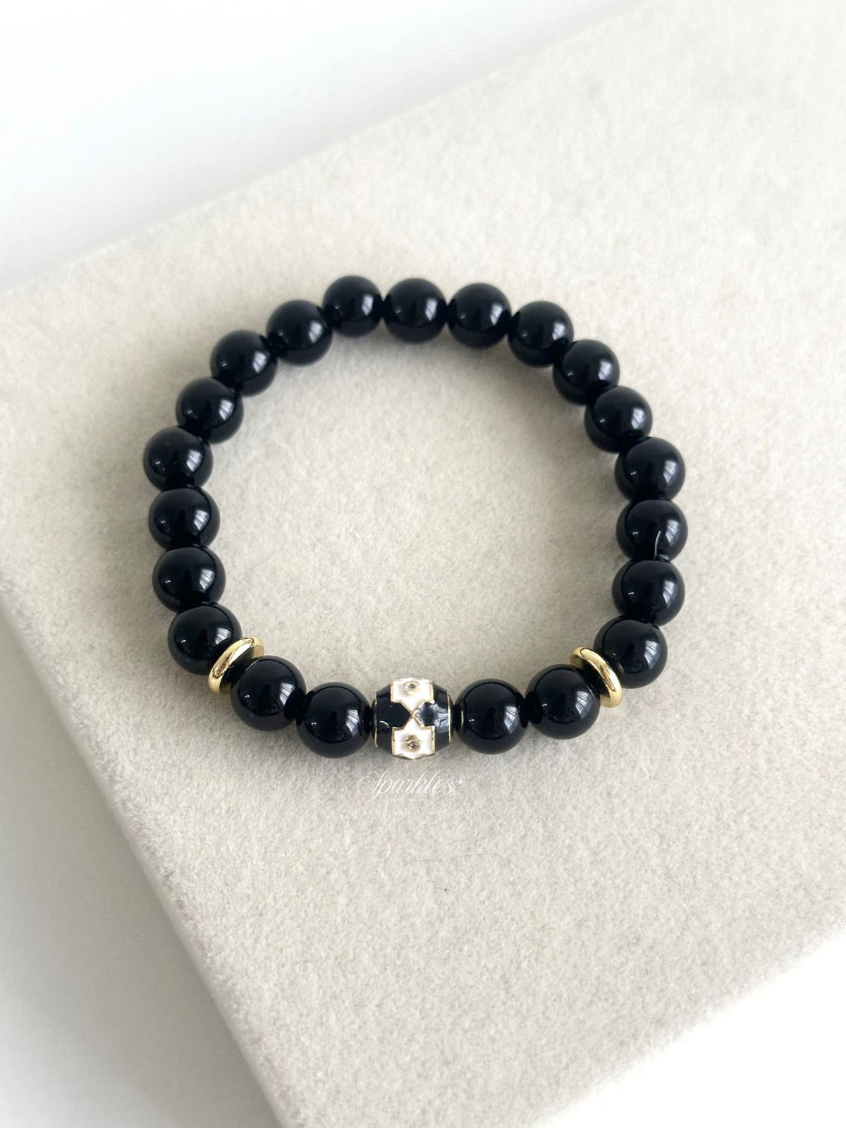 Onyx Lucky Barrel Bracelet with Sizes Barrel9