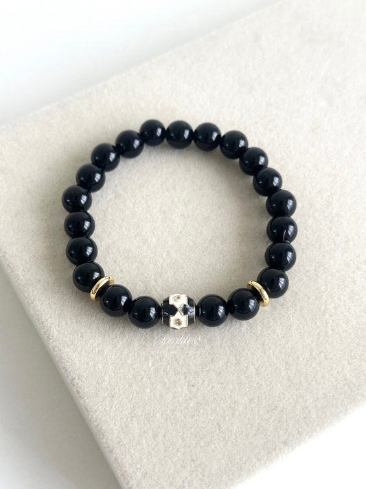 Onyx Lucky Barrel Bracelet with Sizes Barrel9