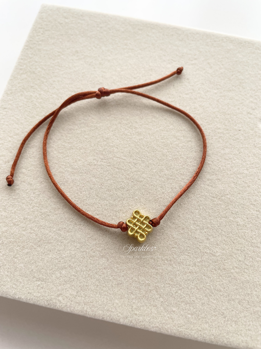 Brown String Mystic Knot Bracelet