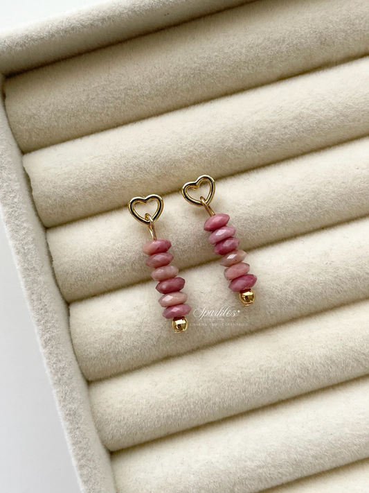 ch10 Rhodochrosite Dangling Earrings