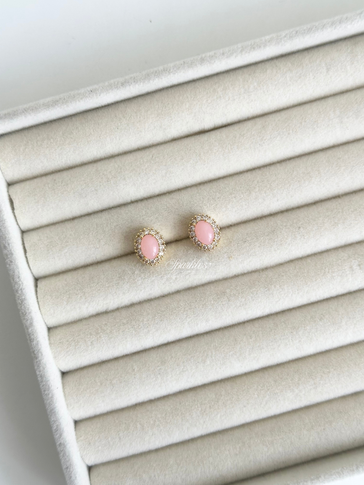 ch18 Rose Quartz Stud Earrings