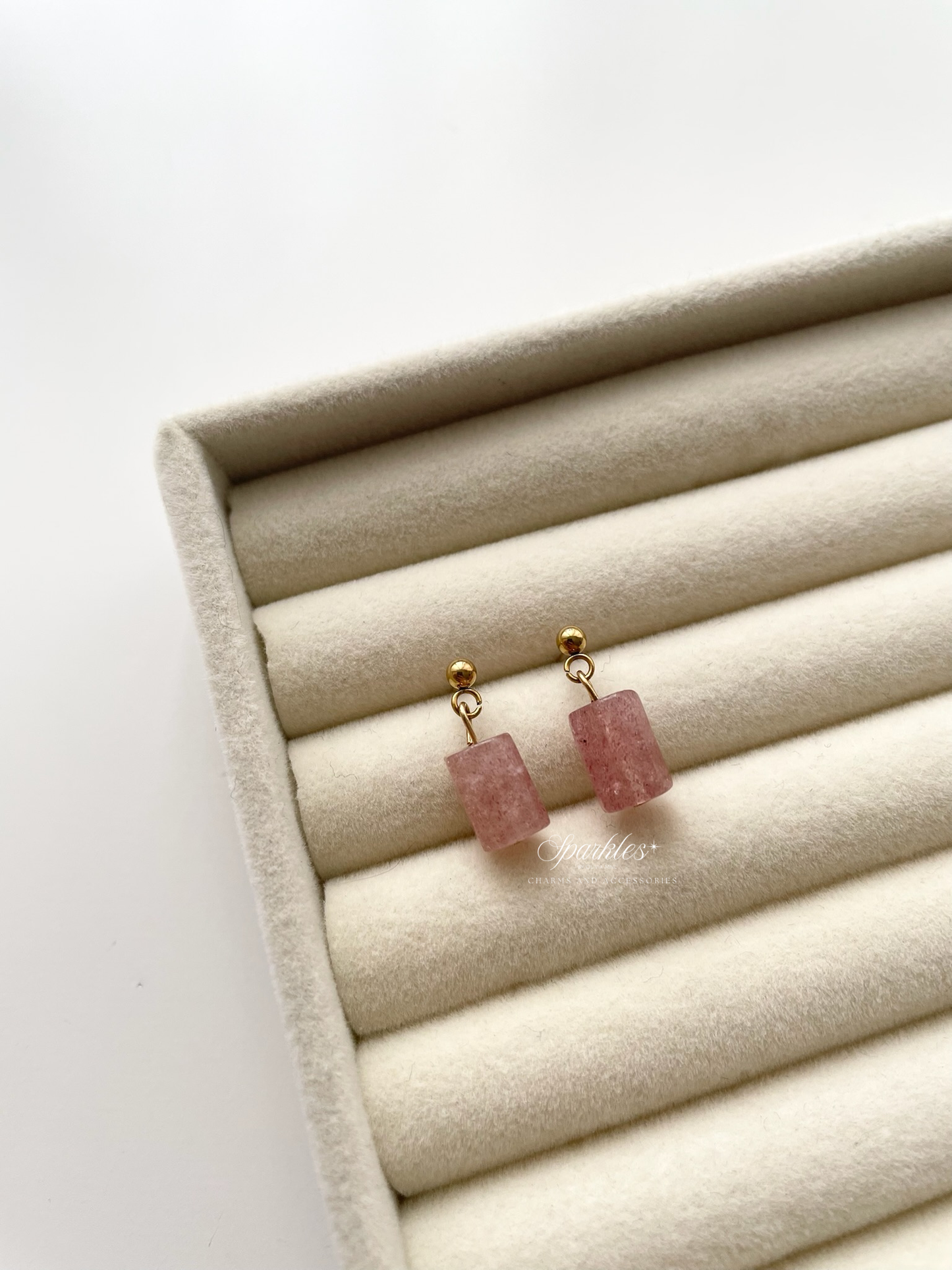 Ch2 Strawberry Quartz Dangling Earrings