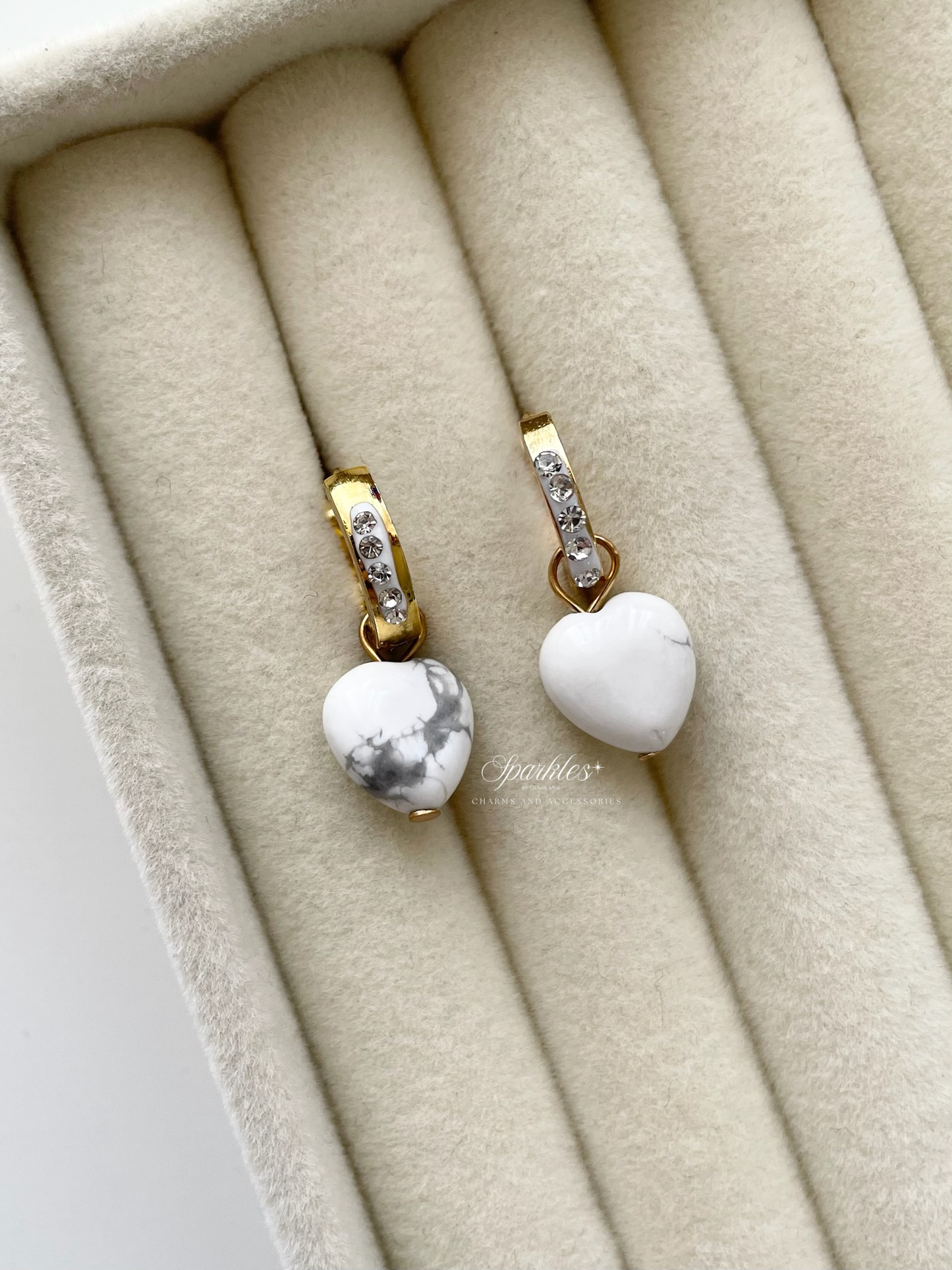 ch8 Heart Howlite Earrings