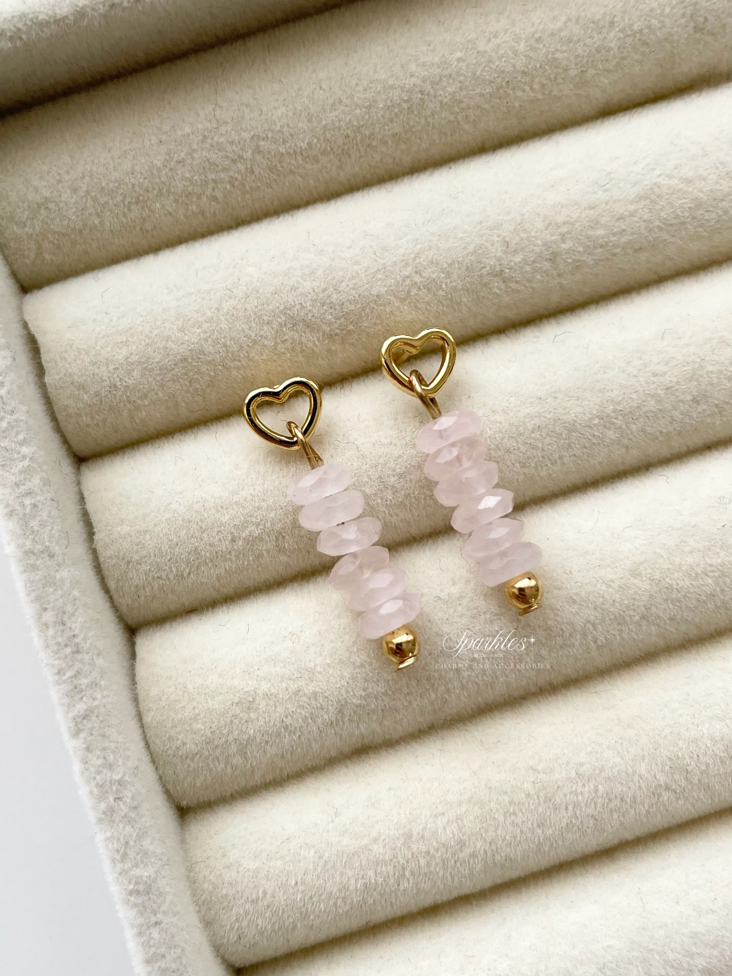 ch9 Rose Quartz Dangling Earrrings