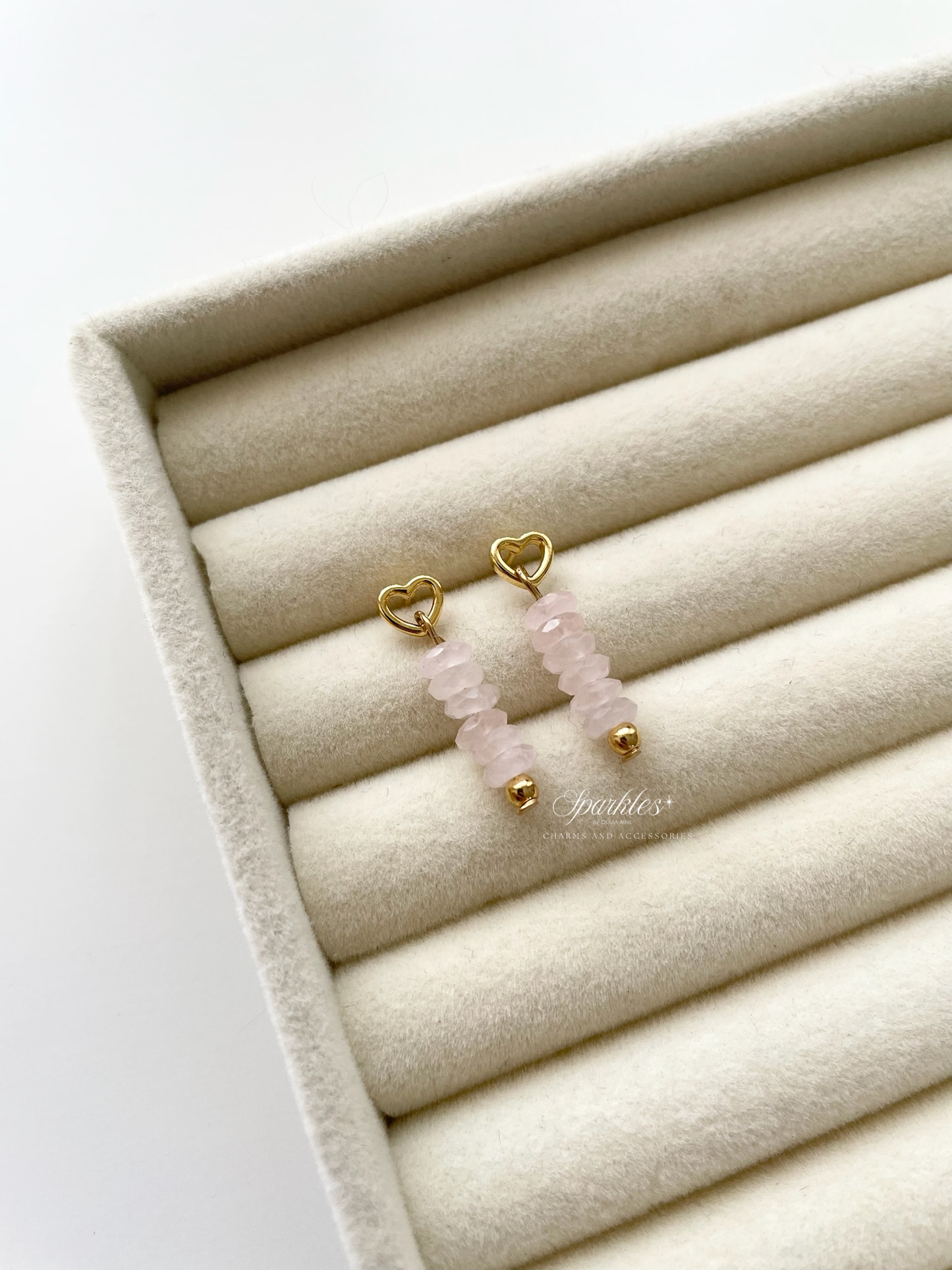 ch9 Rose Quartz Dangling Earrrings