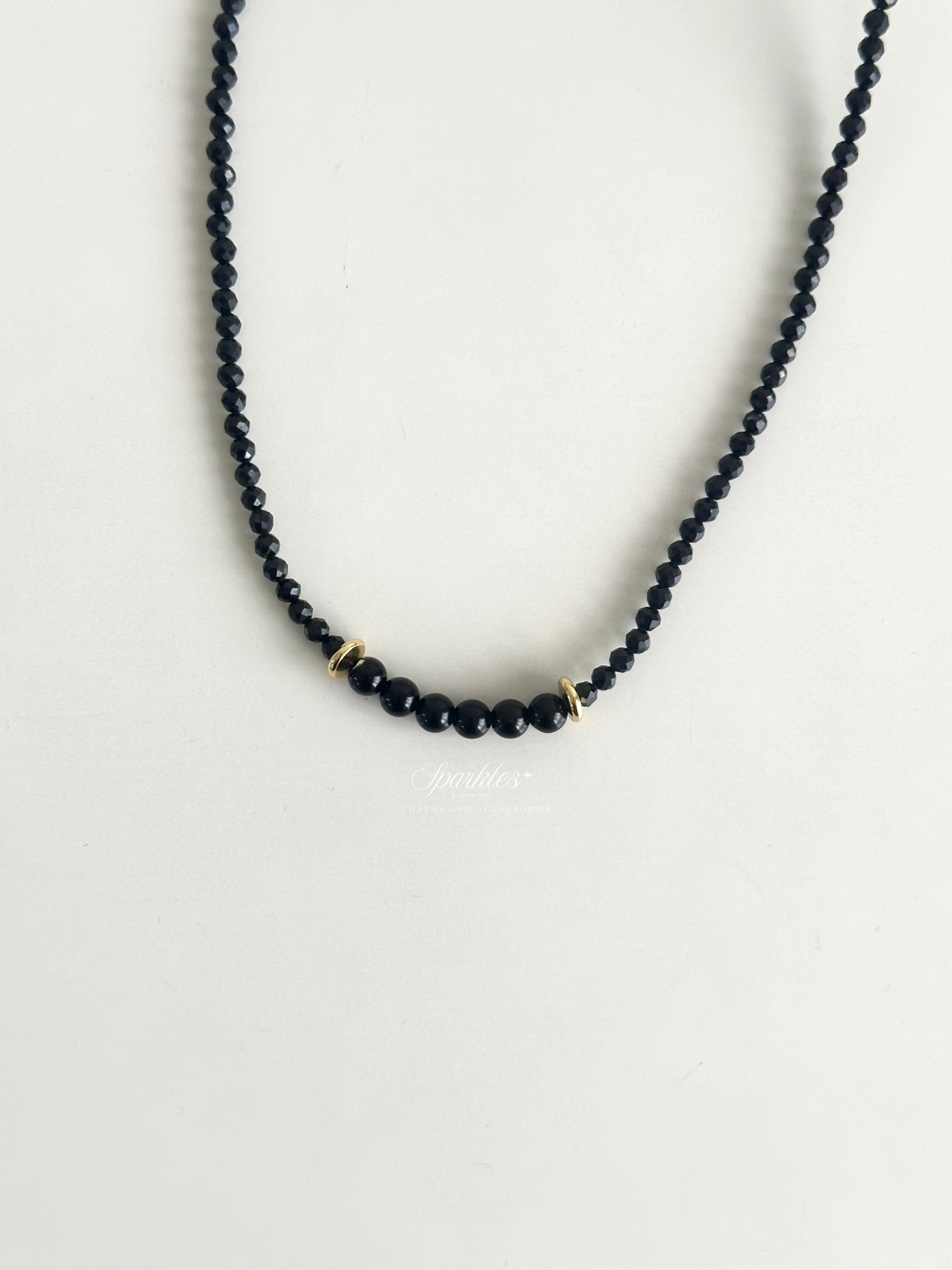 Black Tourmaline with Obsidian Stone Necklace charm33