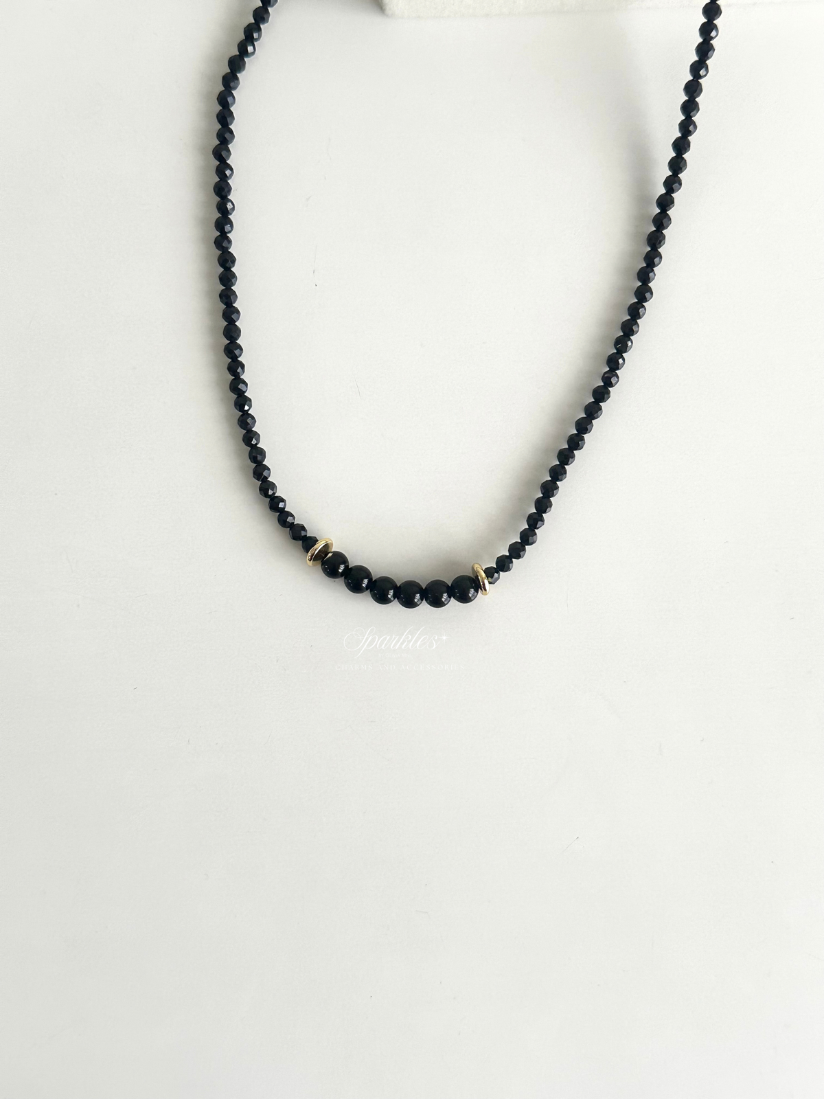 Black Tourmaline with Obsidian Stone Necklace charm33