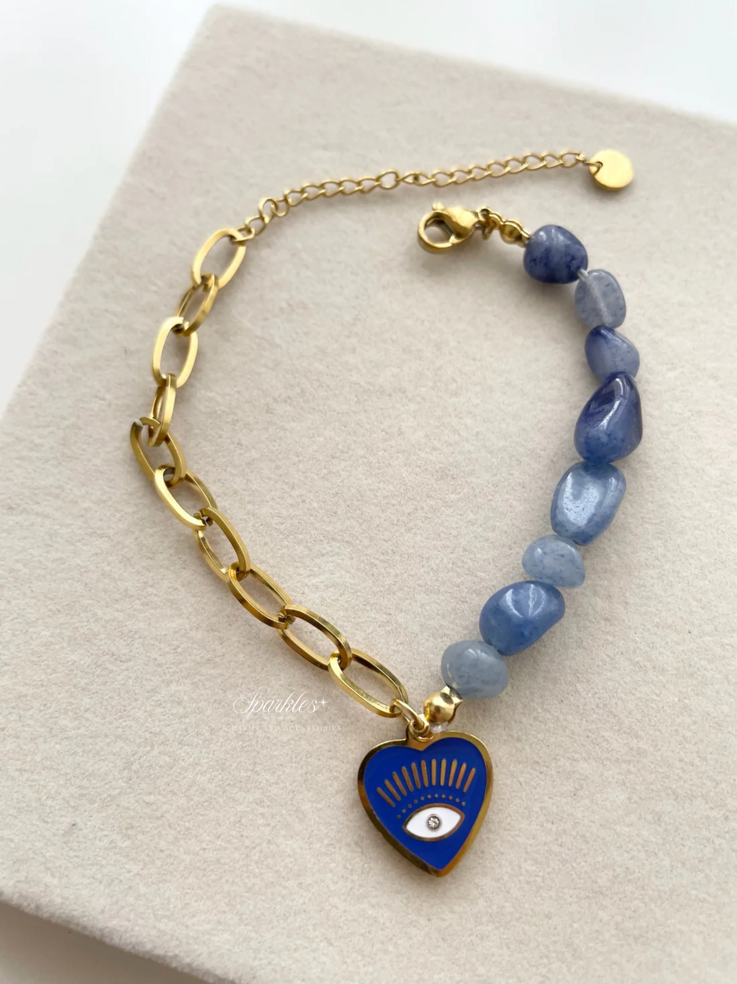 gb570 Blue Sapphire Evil Eye