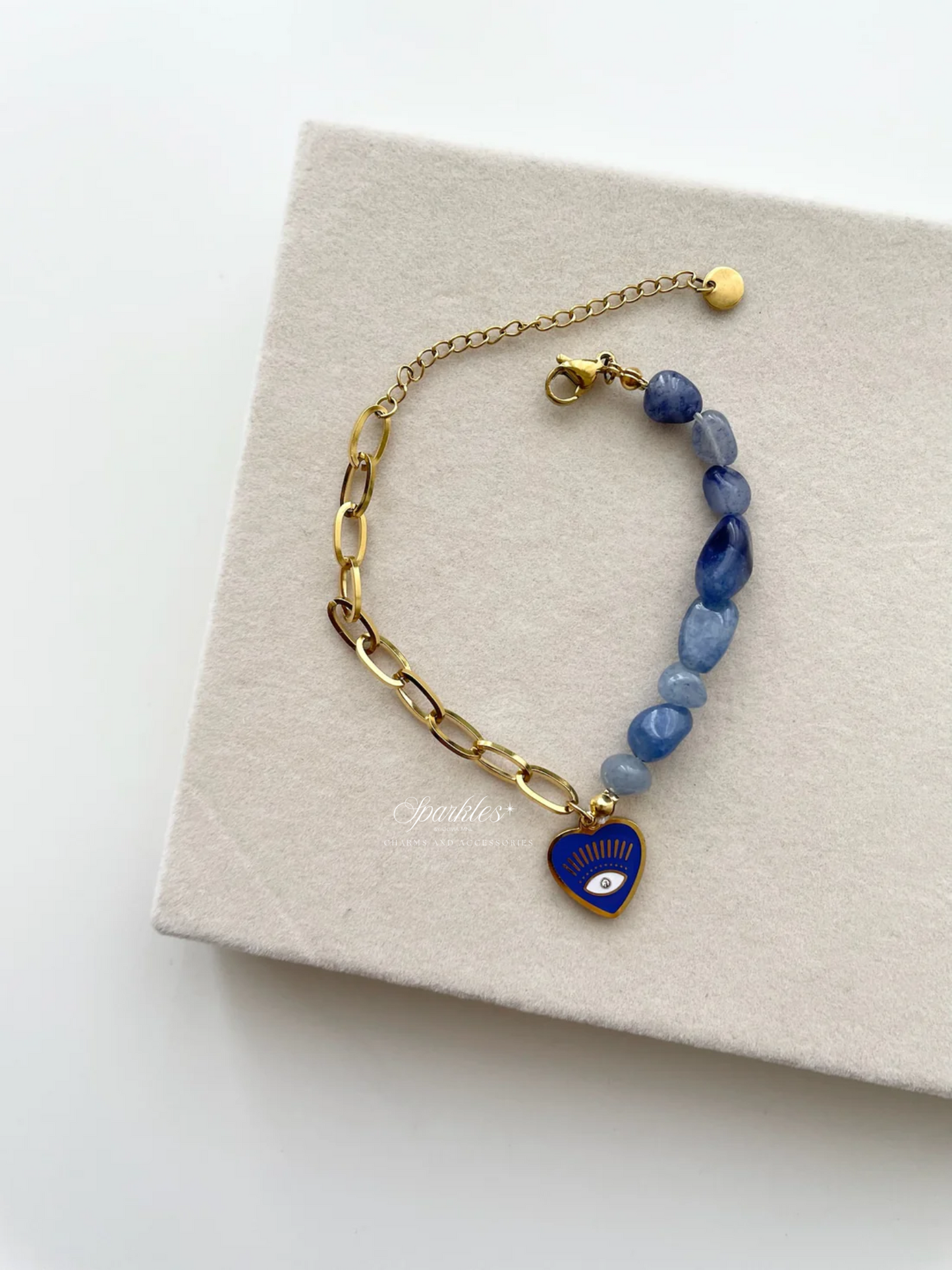 gb570 Blue Sapphire Evil Eye
