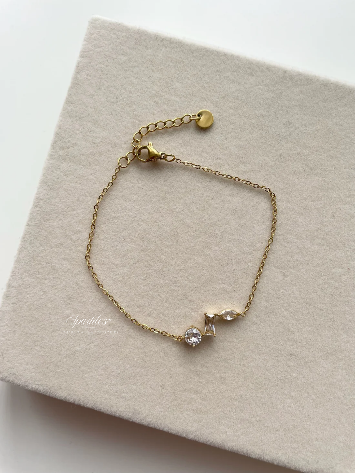 gb581 Dainty gem bracelet
