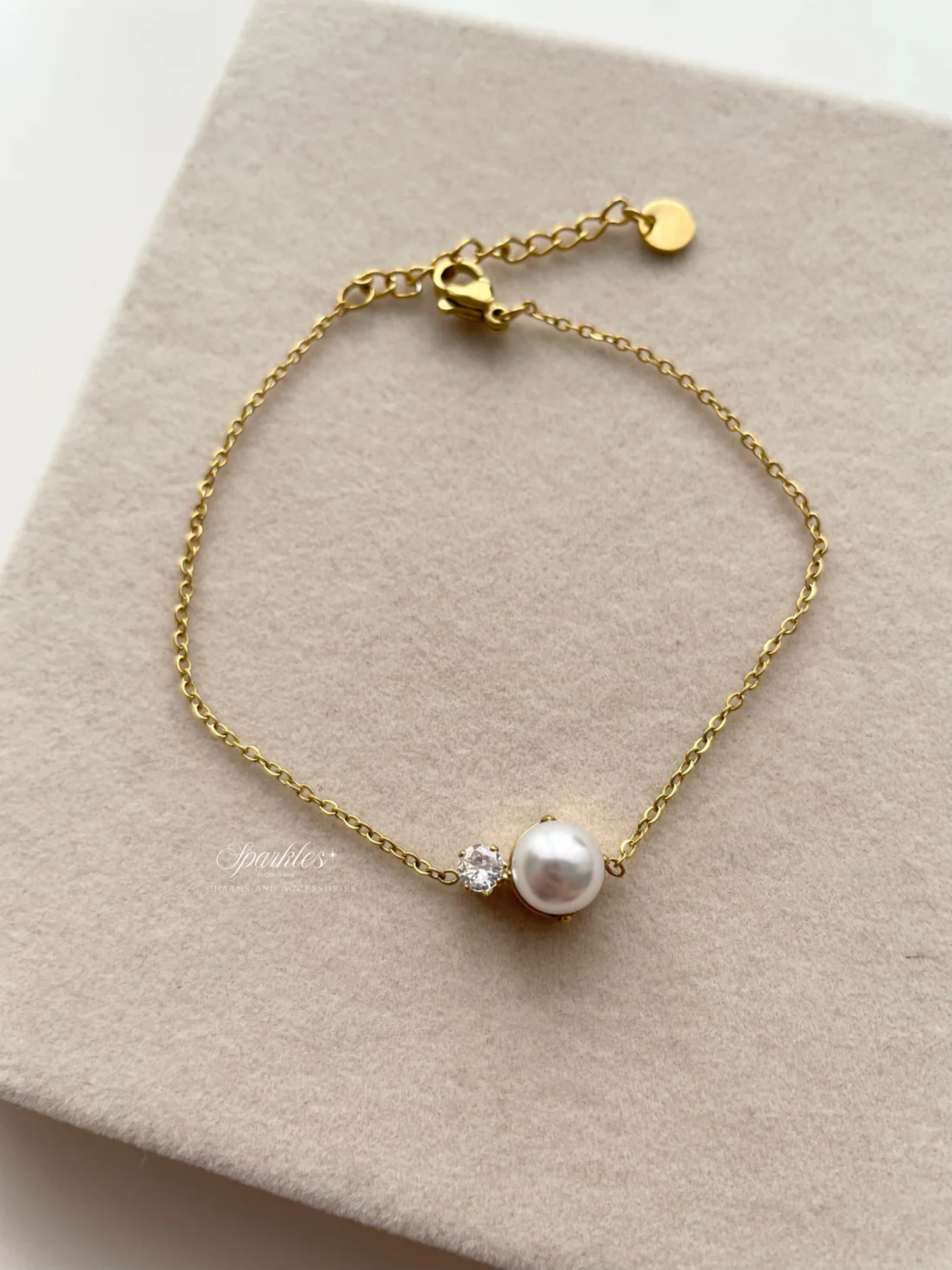 gb584 Pearl gold bracelet