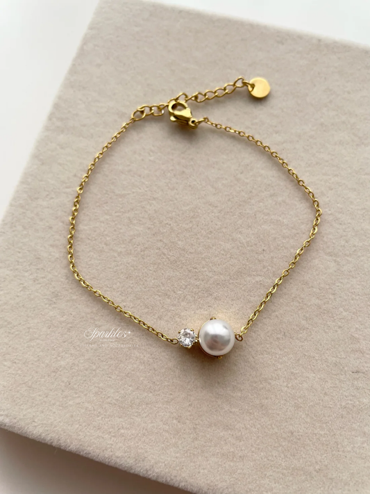 gb584 Pearl gold bracelet
