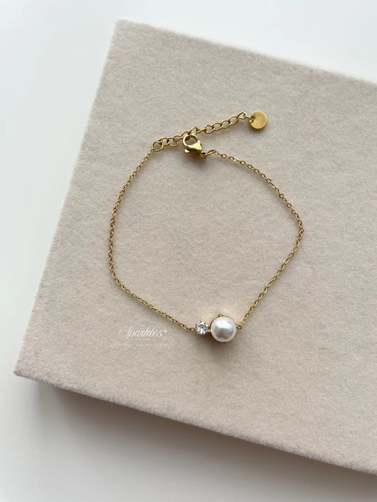 gb584 Pearl gold bracelet