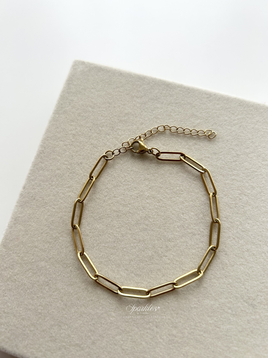 gb625 Gold Paperclip Bracelet
