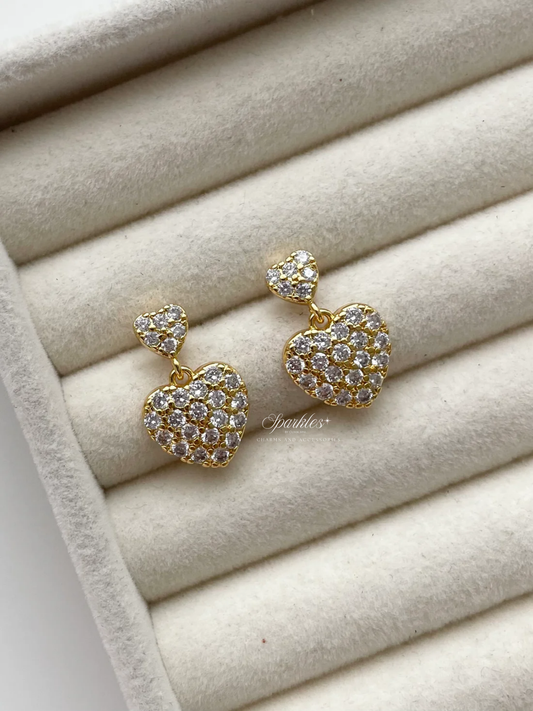 ge1465 Dangling heart earrings