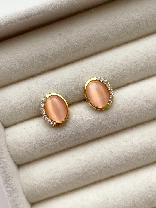 ge1479 Pink stone earrings