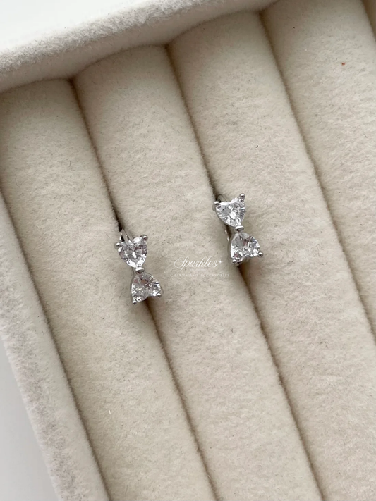 ge1491 Ribbon silver mini hoop