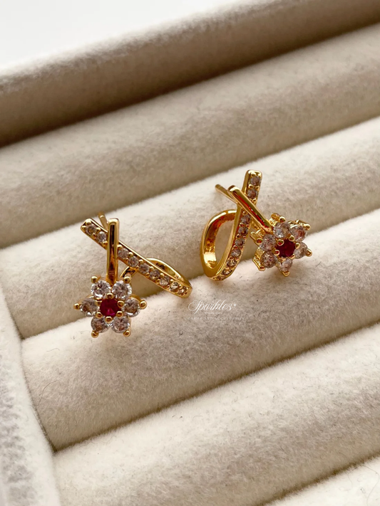 ge1513 Rosette stud earrings