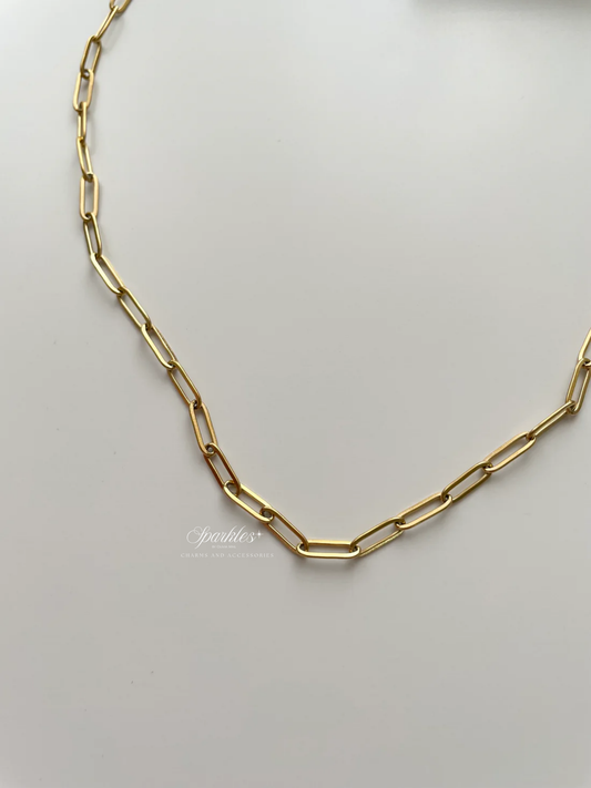 gn820 Paperclip gold necklace