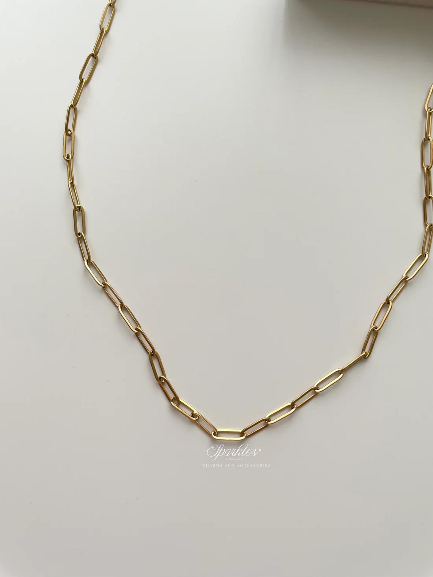 gn820 Paperclip gold necklace