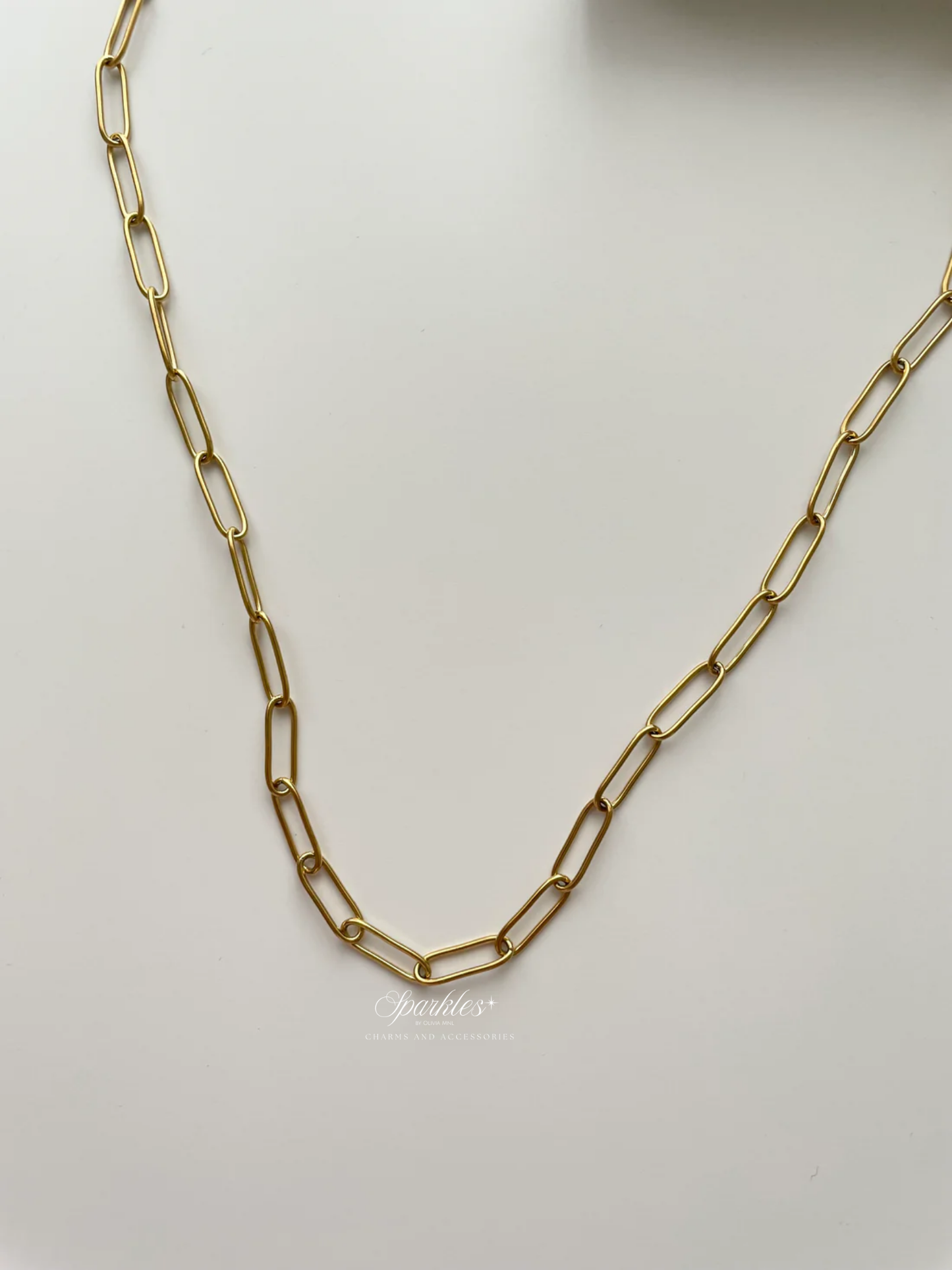 gn824 Paperclip gold necklace