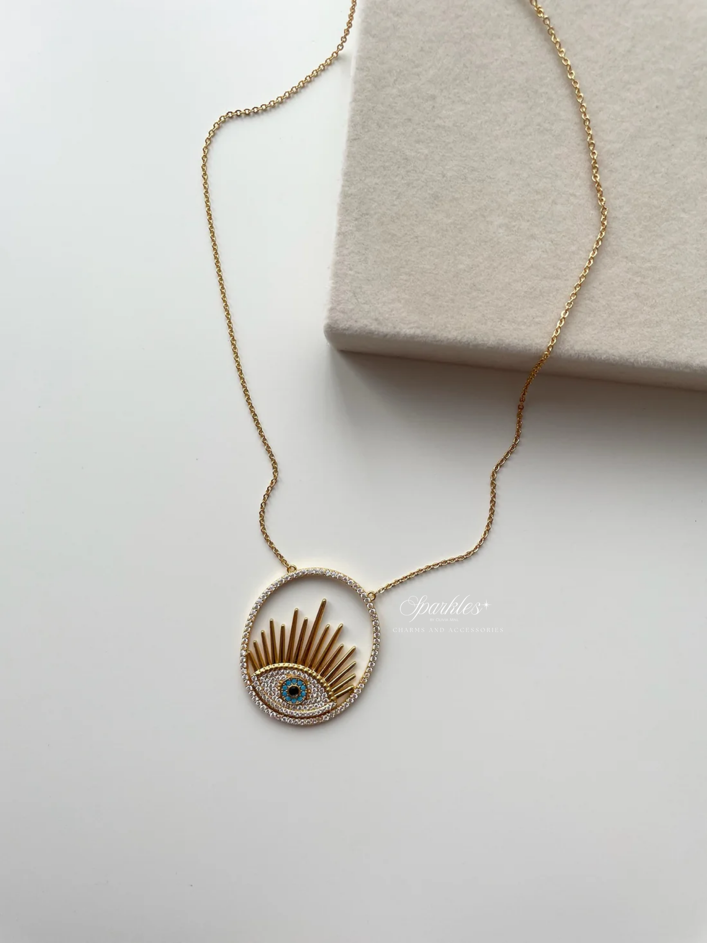 gn834 Gold evil eye necklace