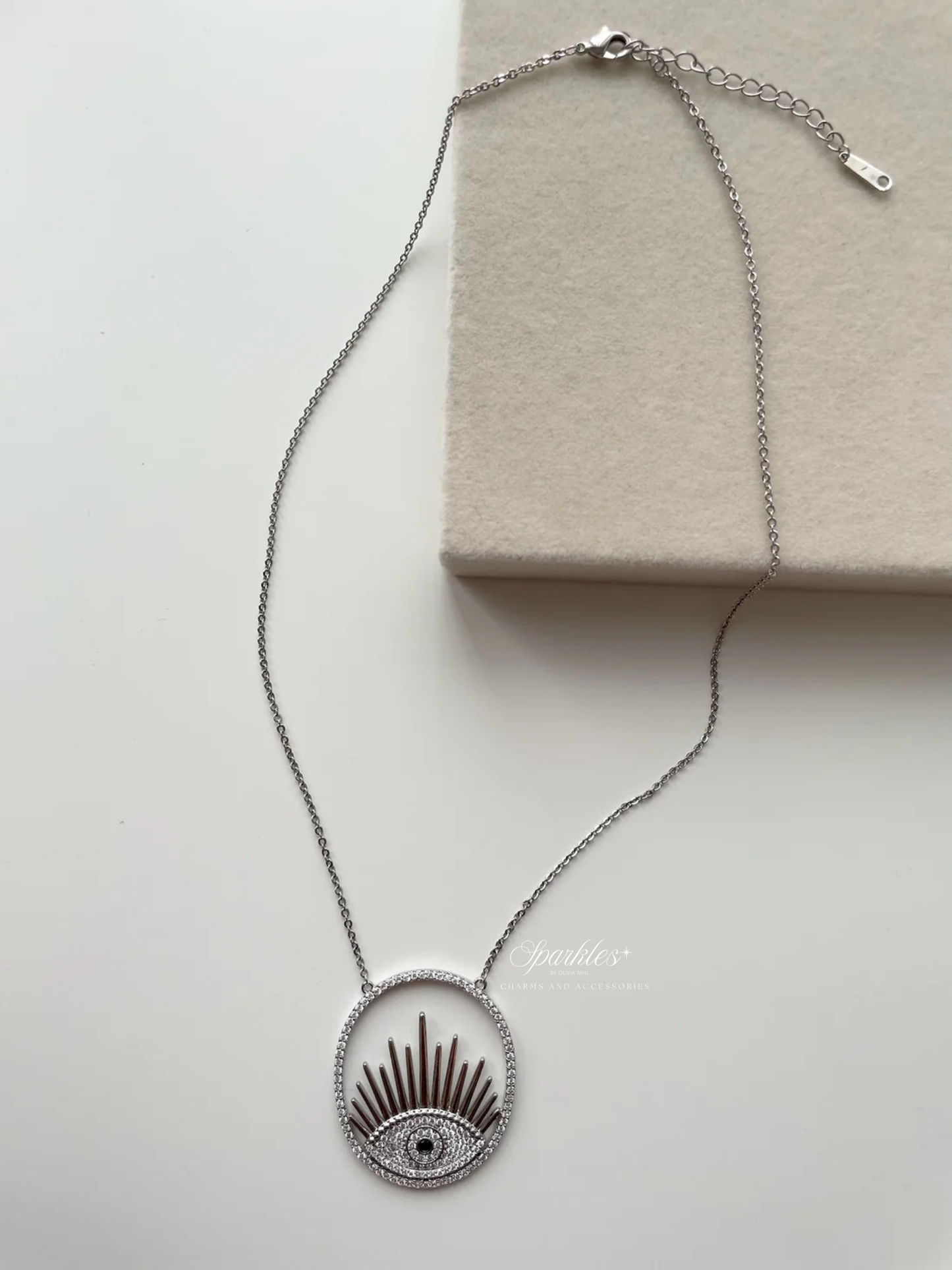 gn835 Silver evil eye necklace