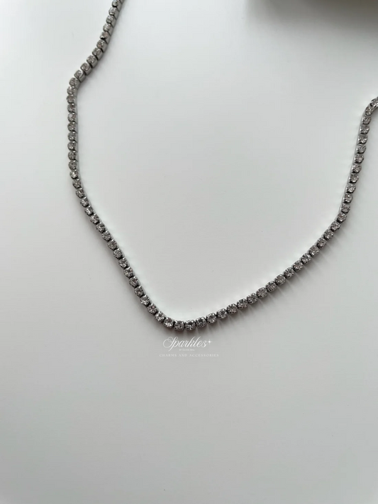 gn842 Silver Tennis necklace