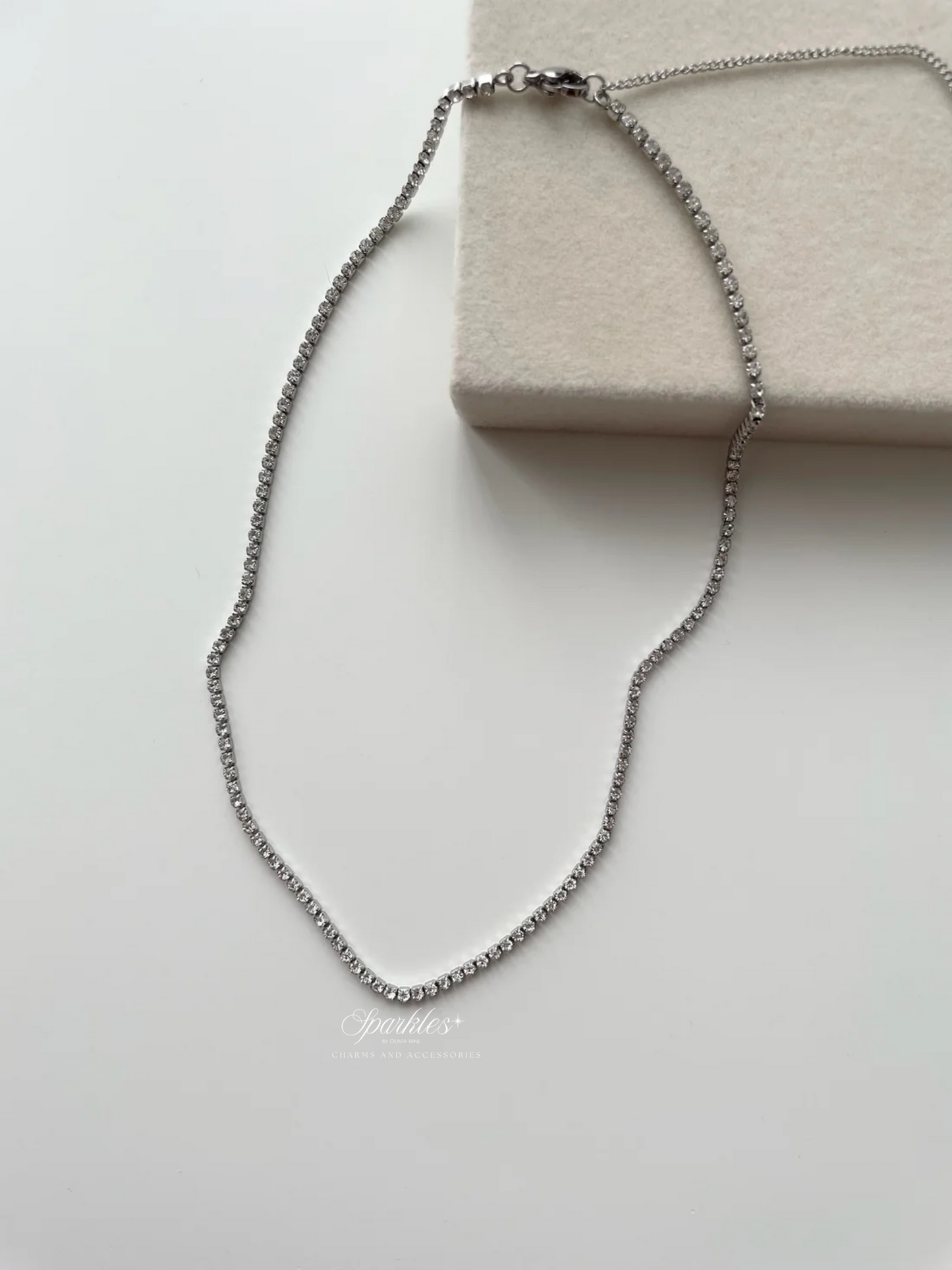 gn842 Silver Tennis necklace