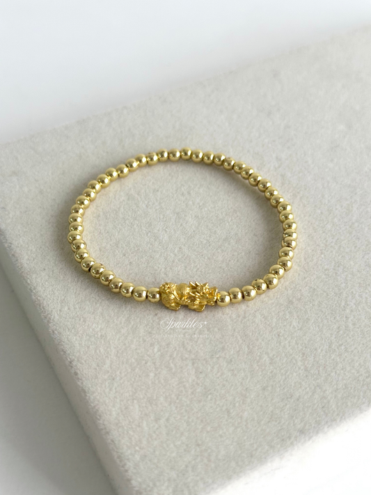 Gold Piyao Bracelet with Sizes 4mm