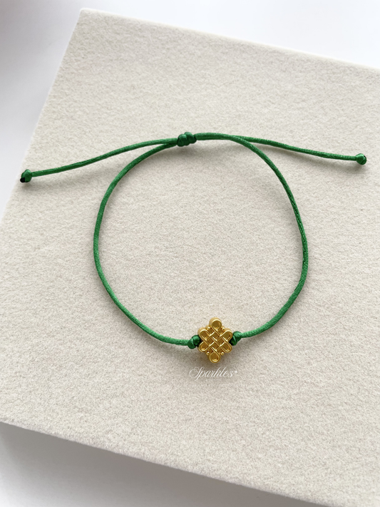 Green String Mystic Knot Bracelet
