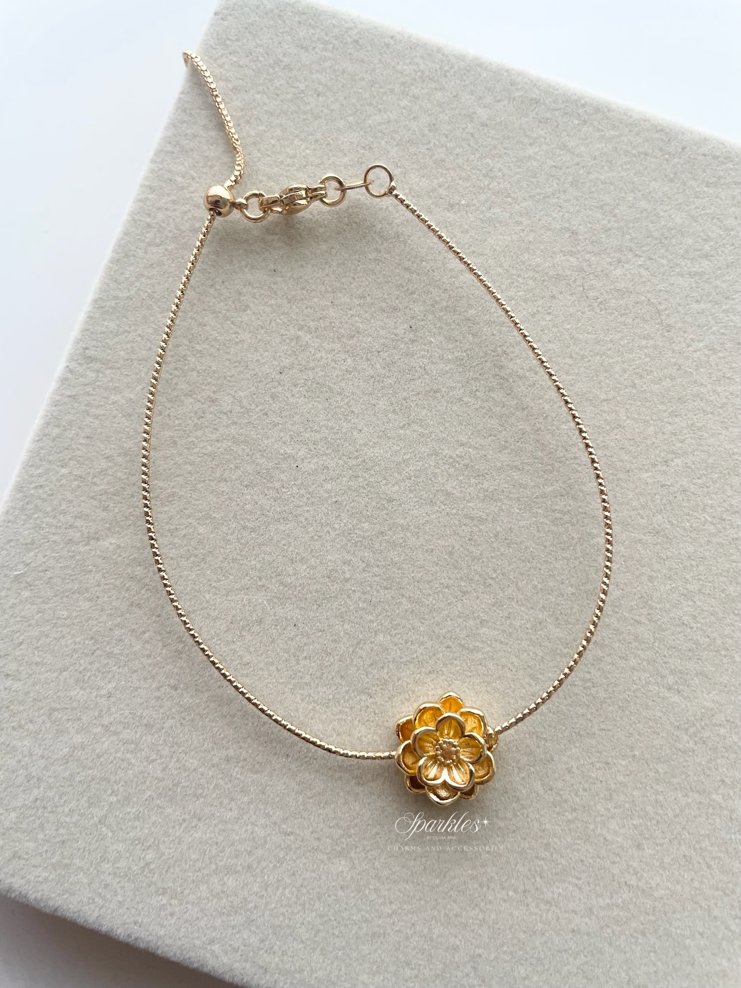 Lotus6 Gold Minimalist Lotus Bracelet