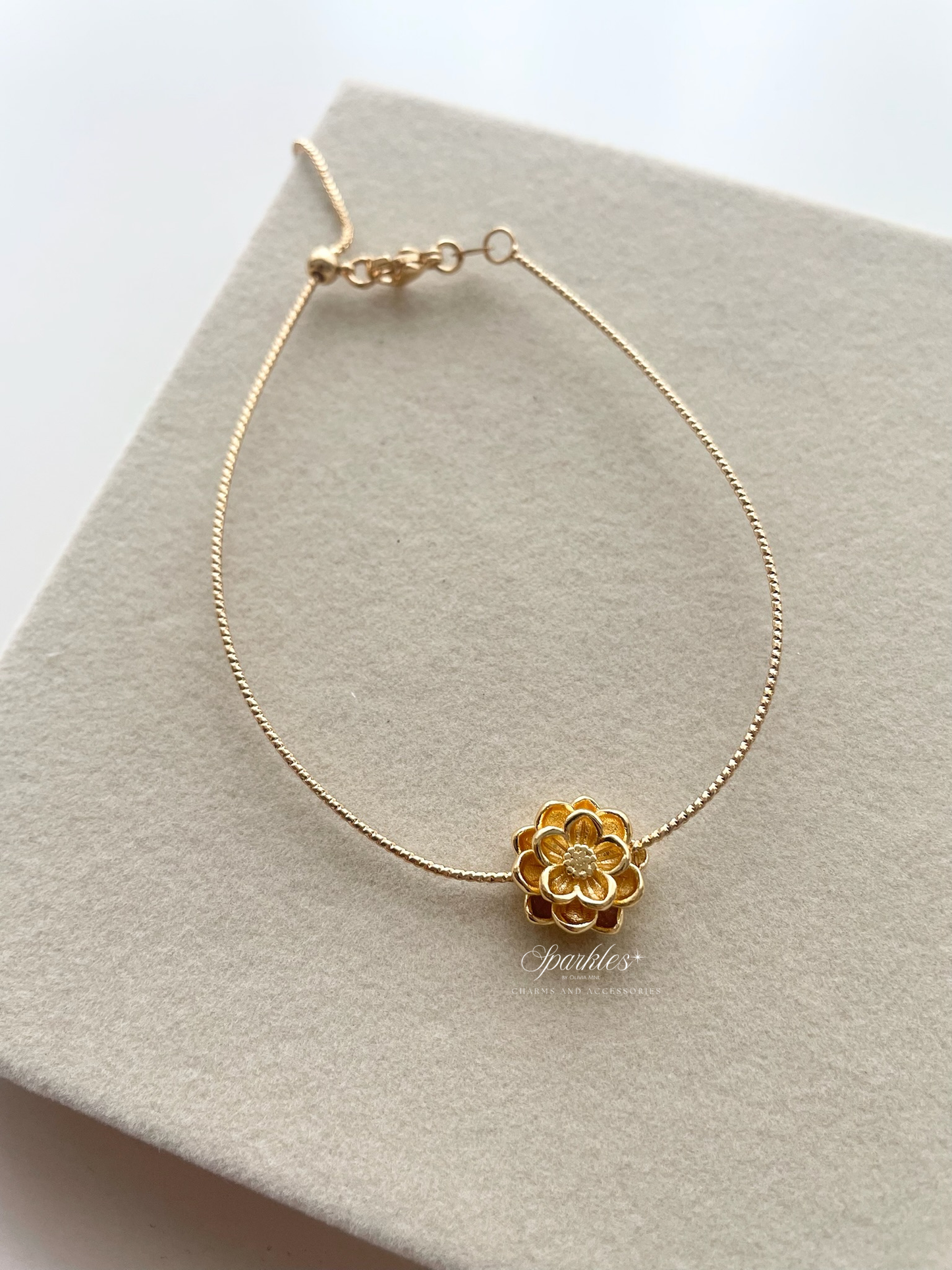 Lotus6 Gold Minimalist Lotus Bracelet