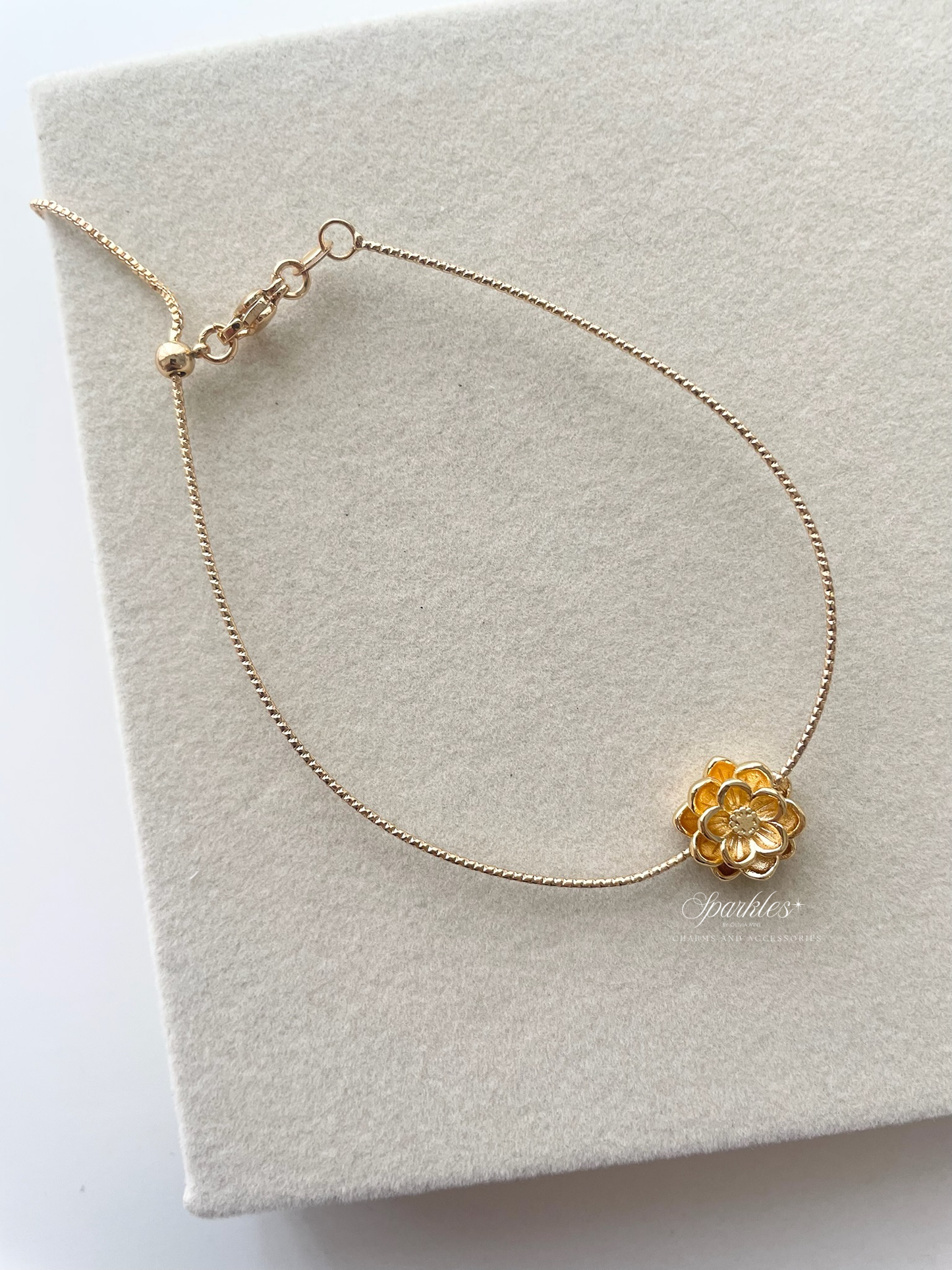 Lotus6 Gold Minimalist Lotus Bracelet