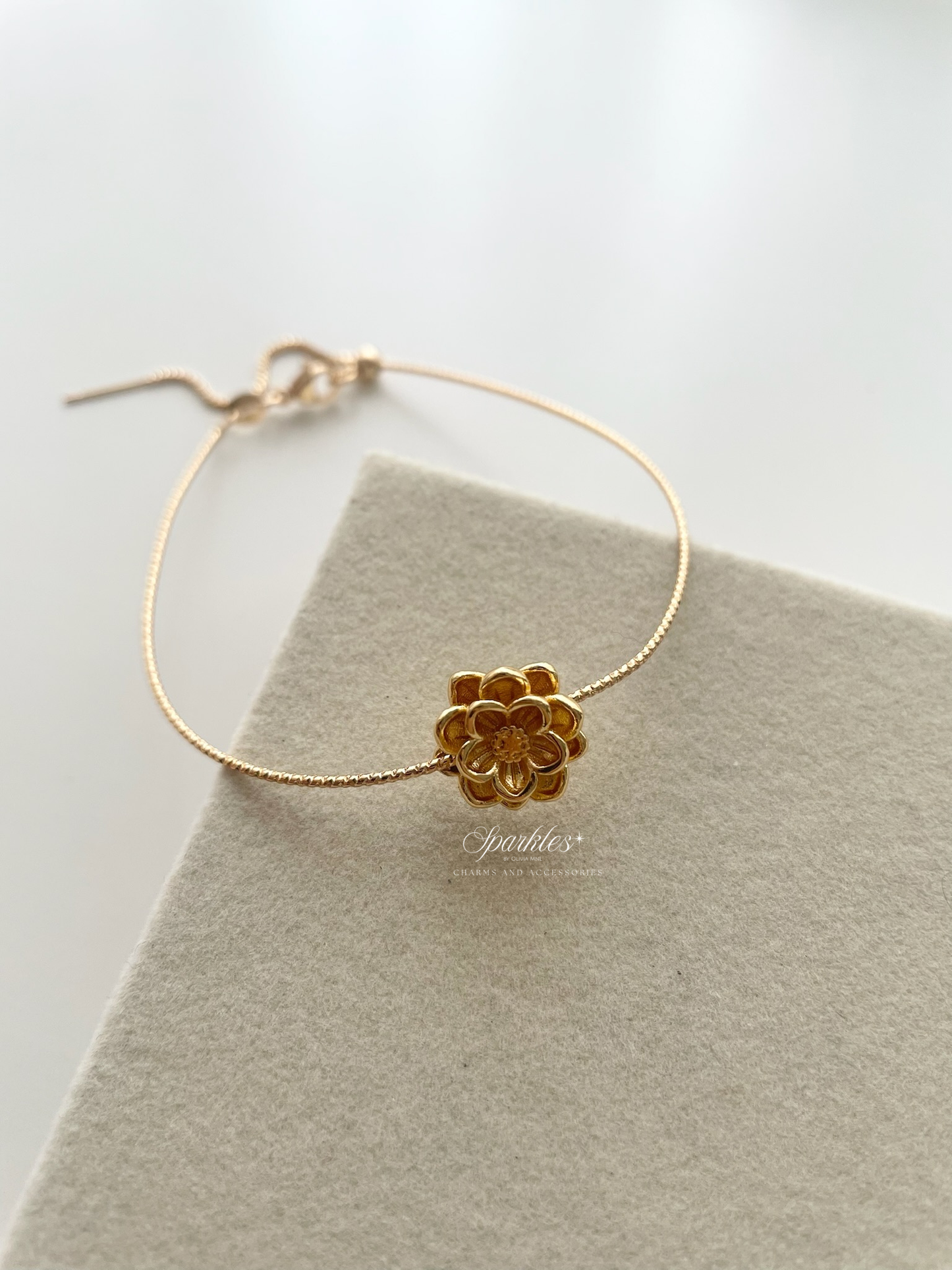 Lotus6 Gold Minimalist Lotus Bracelet