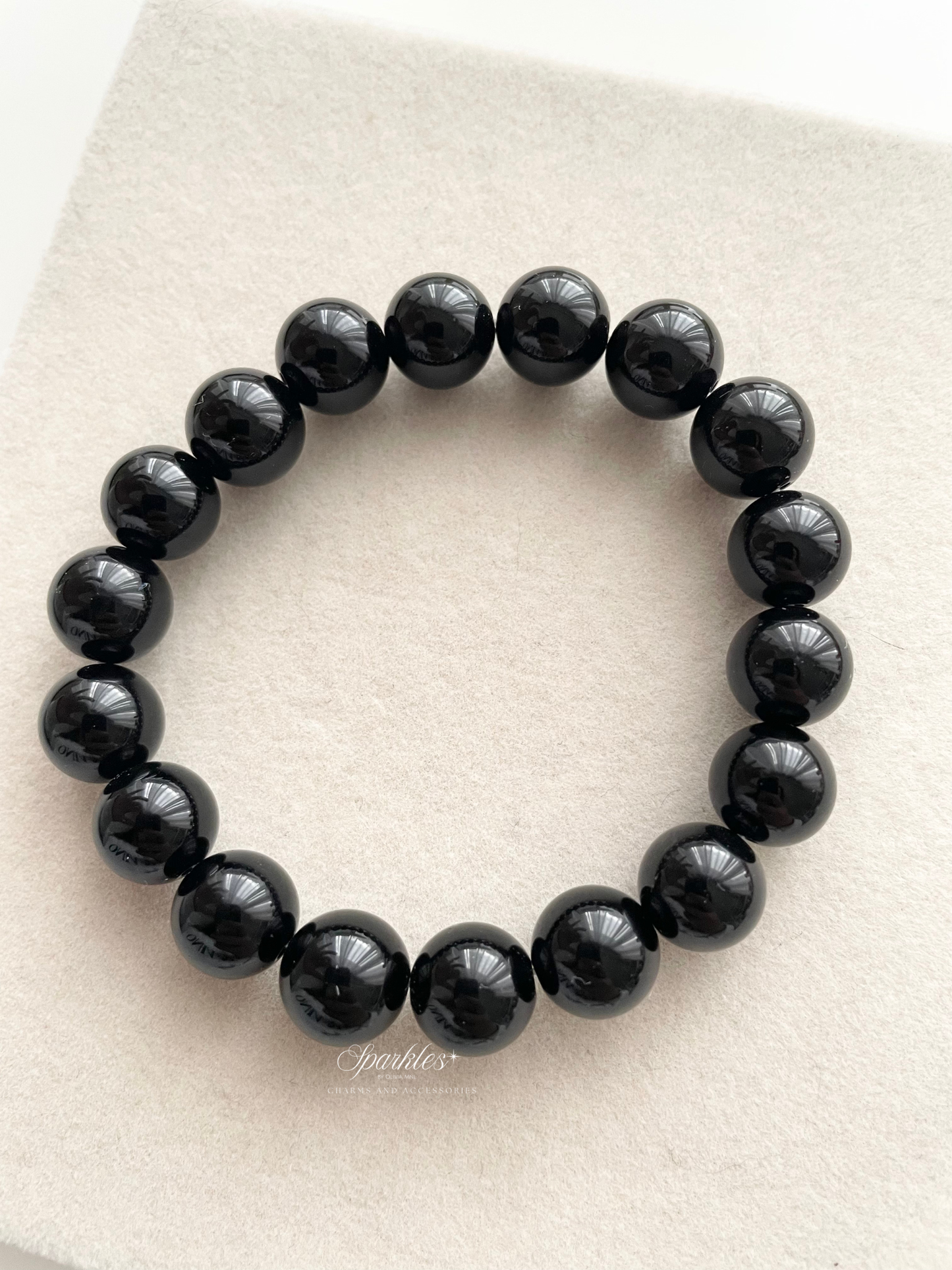 Hello2026 Obsidian Stone 10mm Bracelet