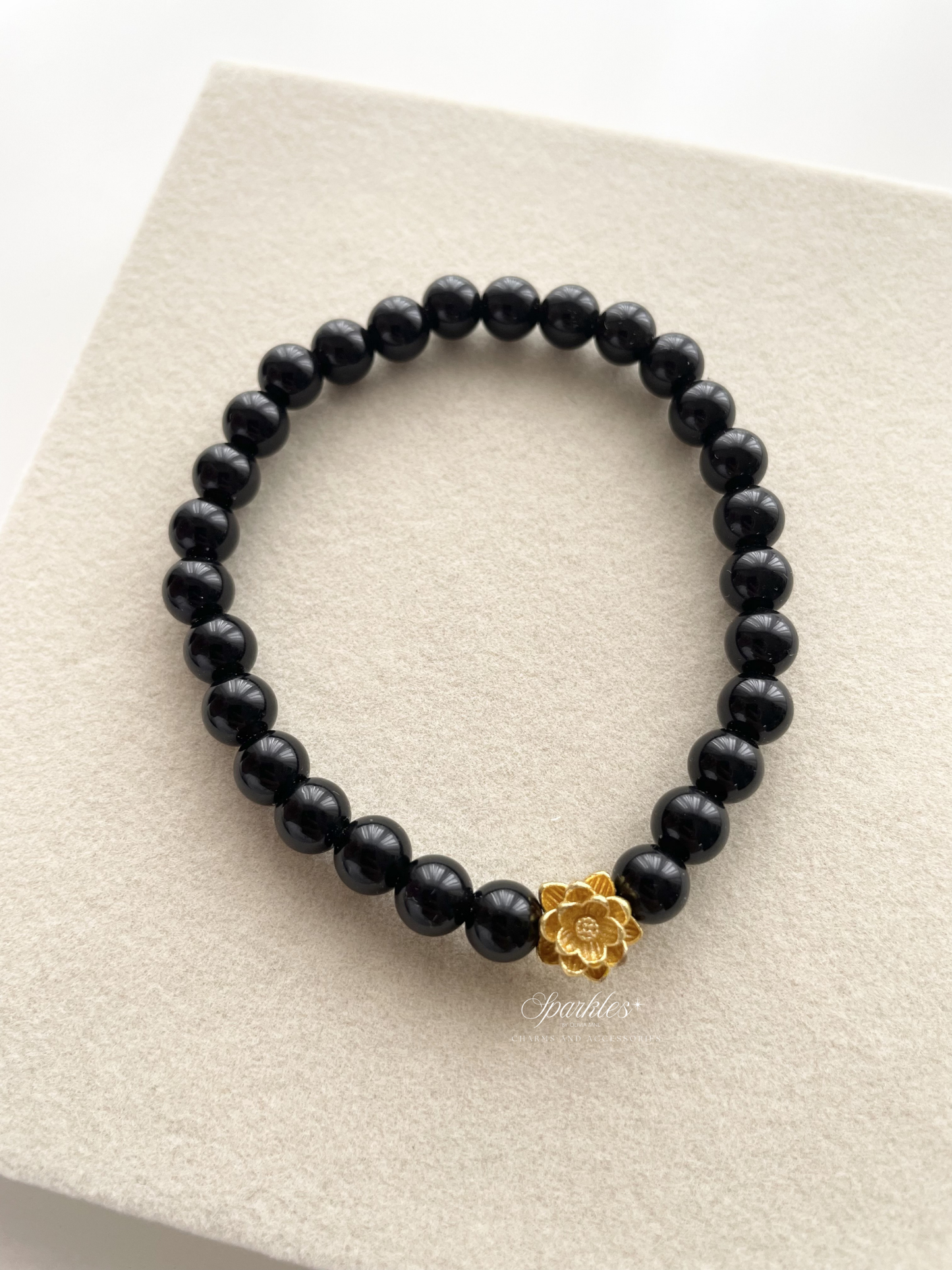 Lotus5 Obsidian with Lotus Flower with Sizes