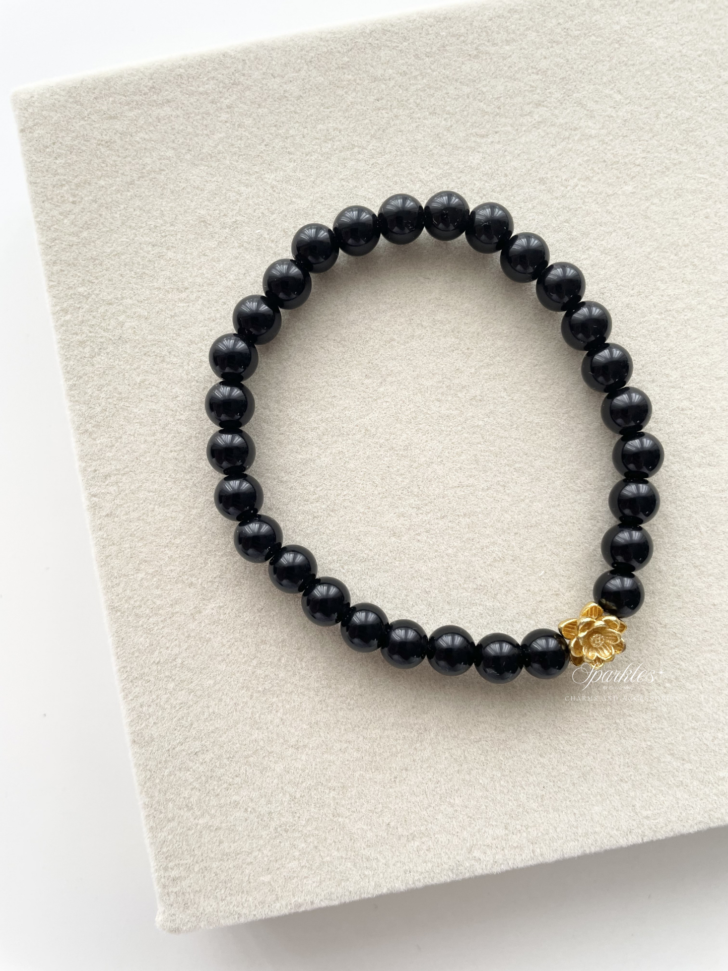 Lotus5 Obsidian with Lotus Flower with Sizes