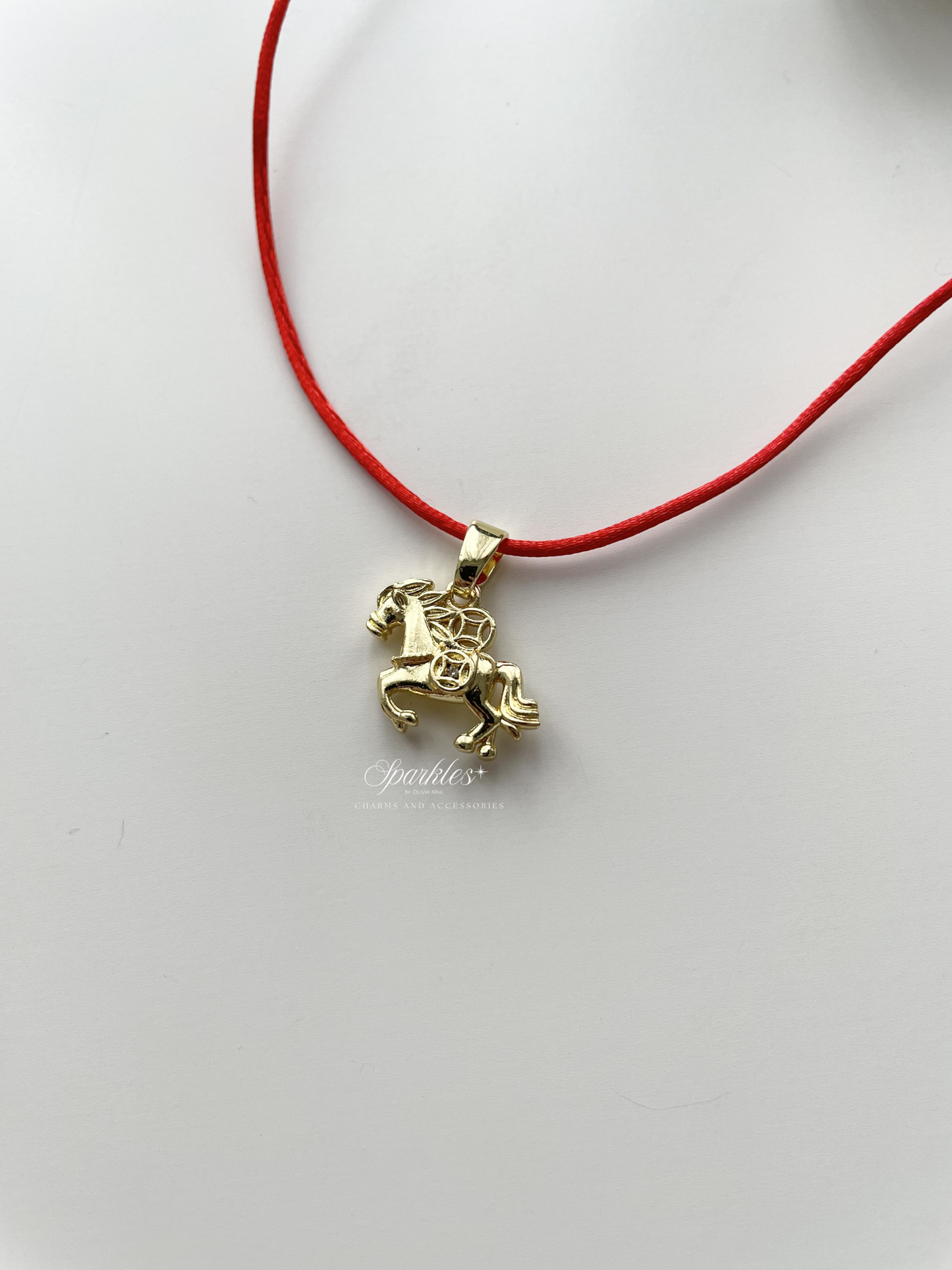 Lucky Horse Red String Necklace
