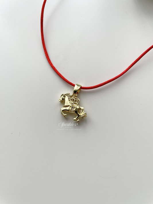 Lucky Horse Red String Necklace