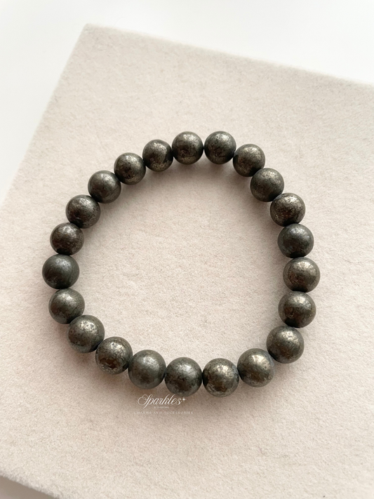 Money2026 Pyrite Stone 8mm Bracelet
