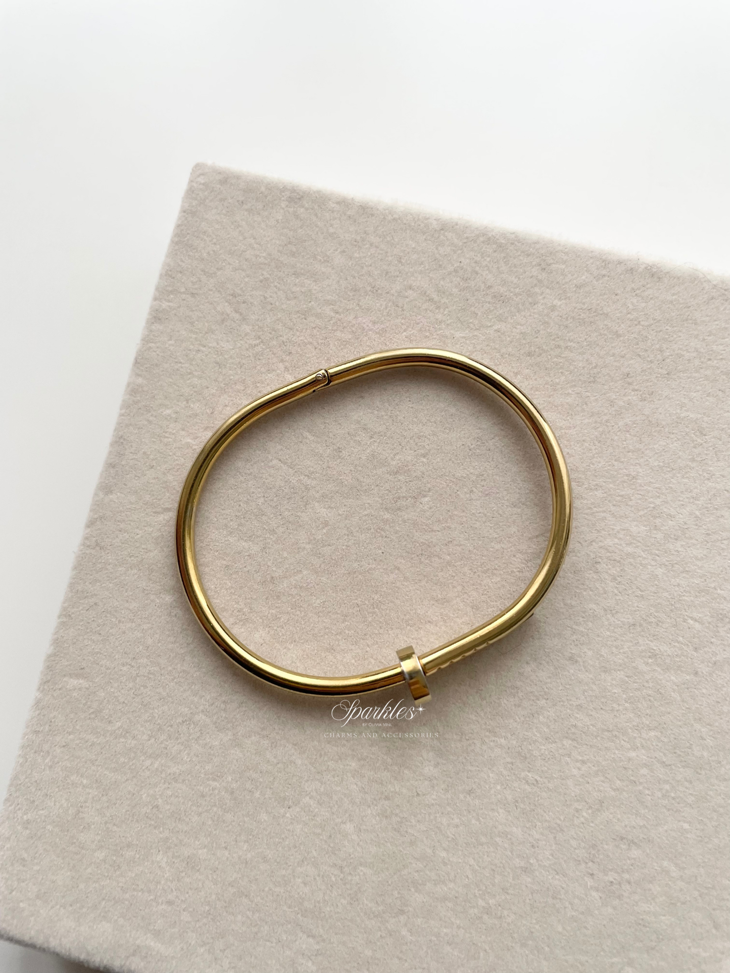 Gold Nail Bangle with Sizes