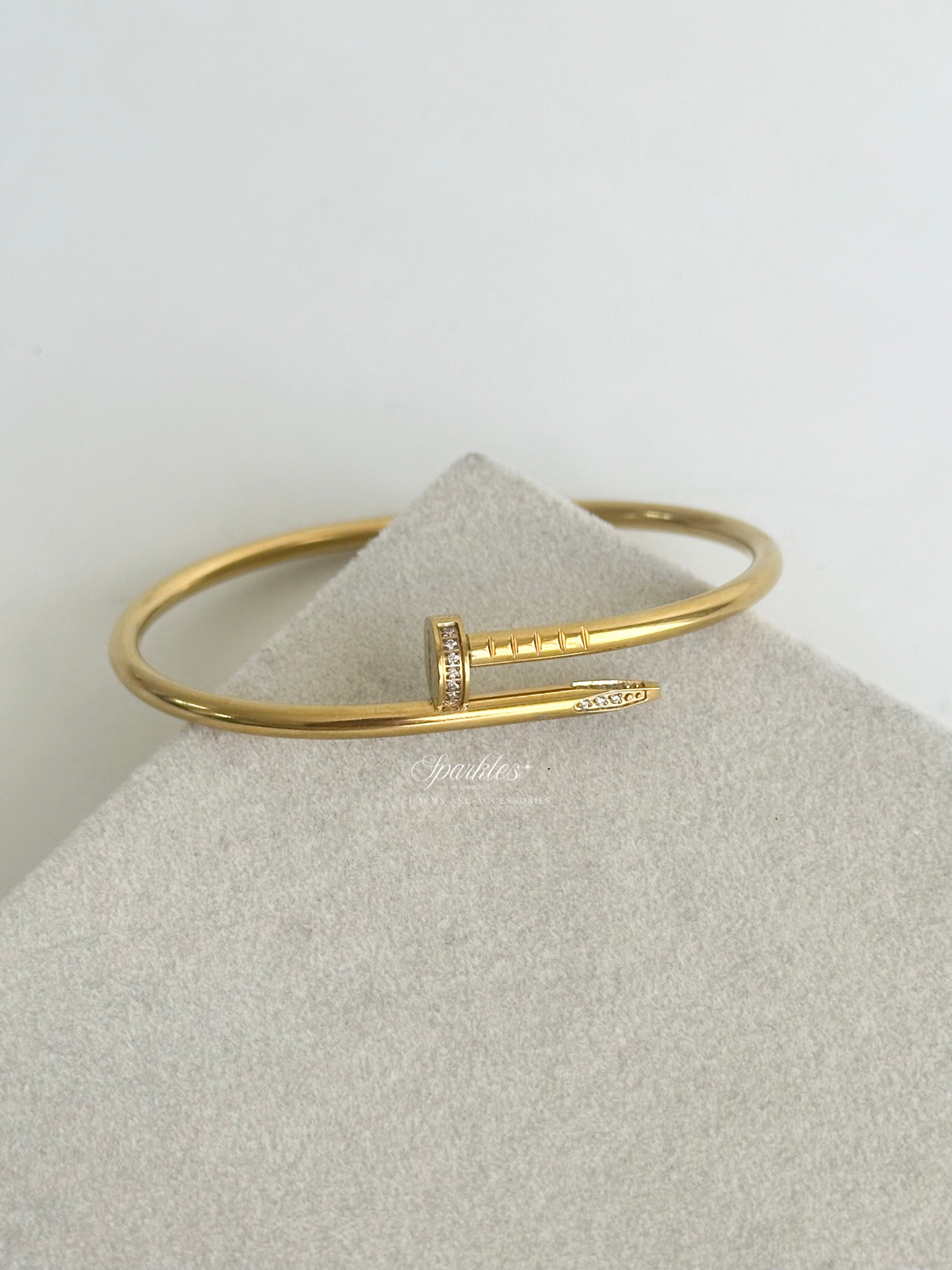 Gold Nail Bangle with Sizes nail1