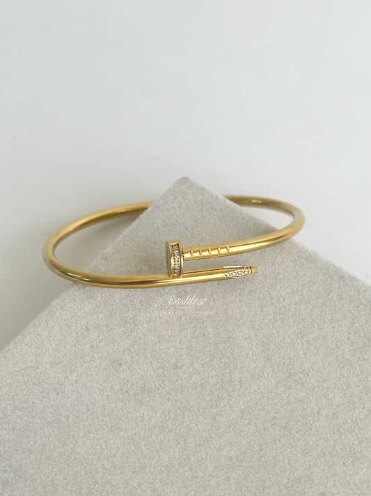 Gold Nail Bangle with Sizes nail1