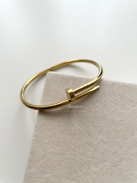 Gold Nail Bangle with Sizes