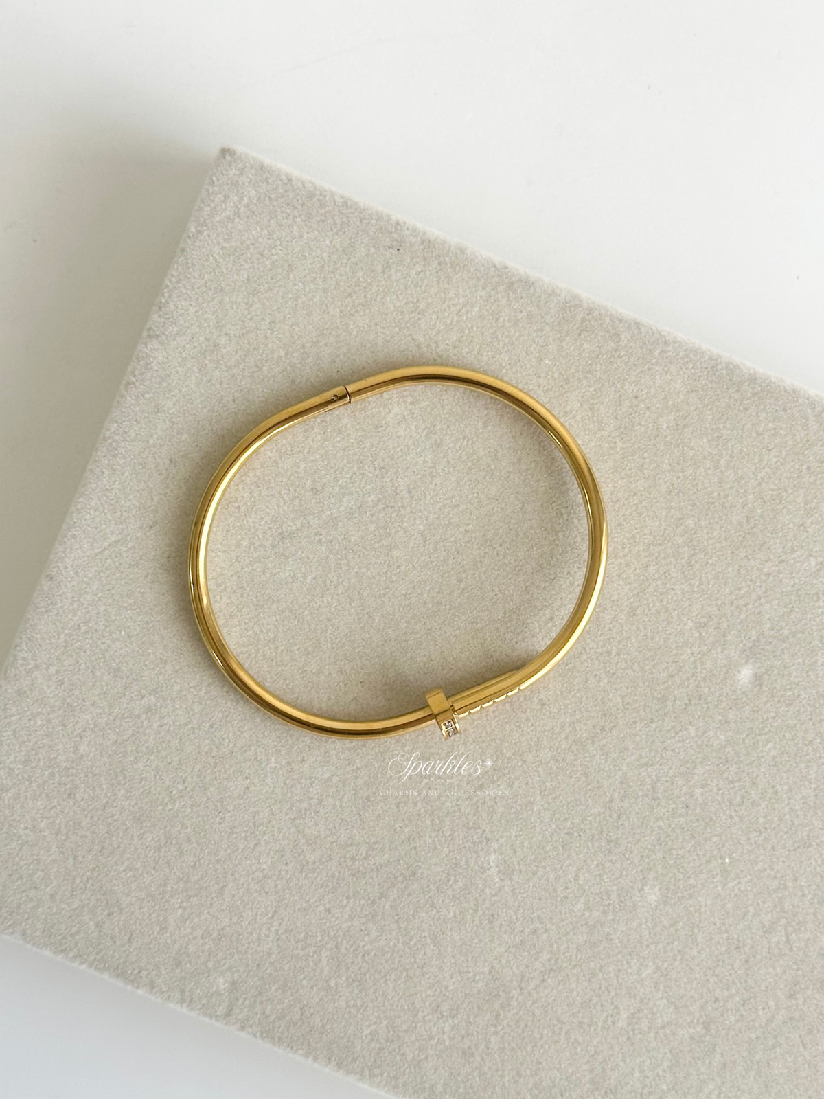 Gold Nail Bangle with Sizes nail1
